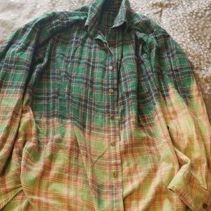Ombre green flannel